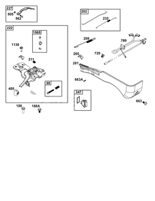 Controls Group Diagram and Parts List for 83132-2215-F1  Briggs and Stratton Engine